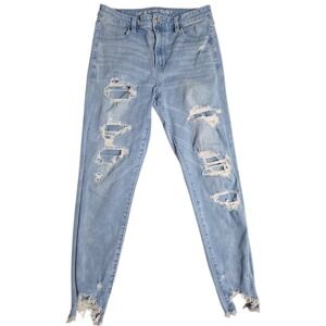 American Eagle 360 Next Level Stretch Distressed Skinny Jeans 10S 25" Inseam